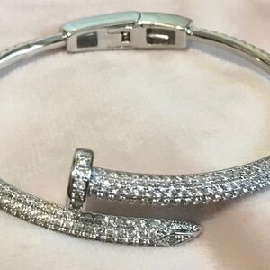 Pave Nail gold or silver hinge bracelet.NWOT
